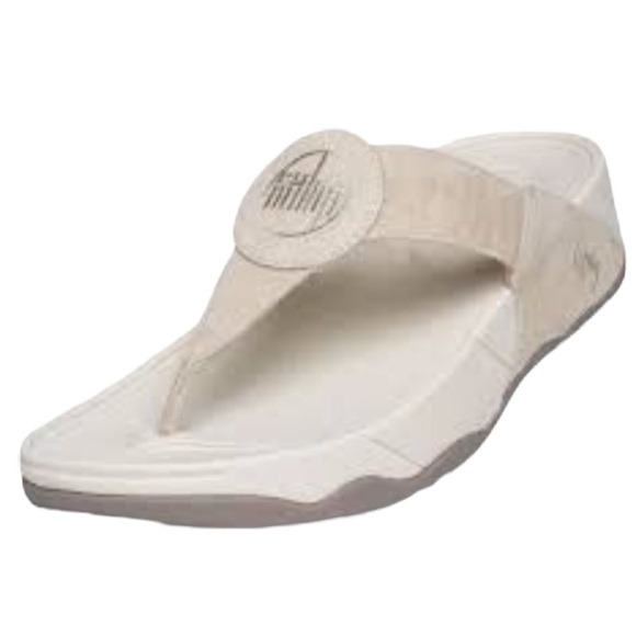 FitFlop Walkstar White Leather Upper Walking Workout Shoes - Picture 1 of 9